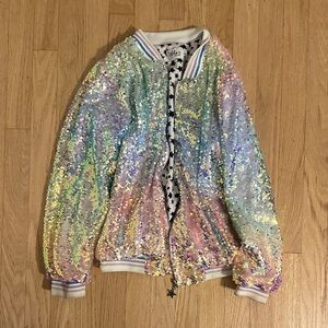 Lola & The Boys Sequin Rainbow Jacket